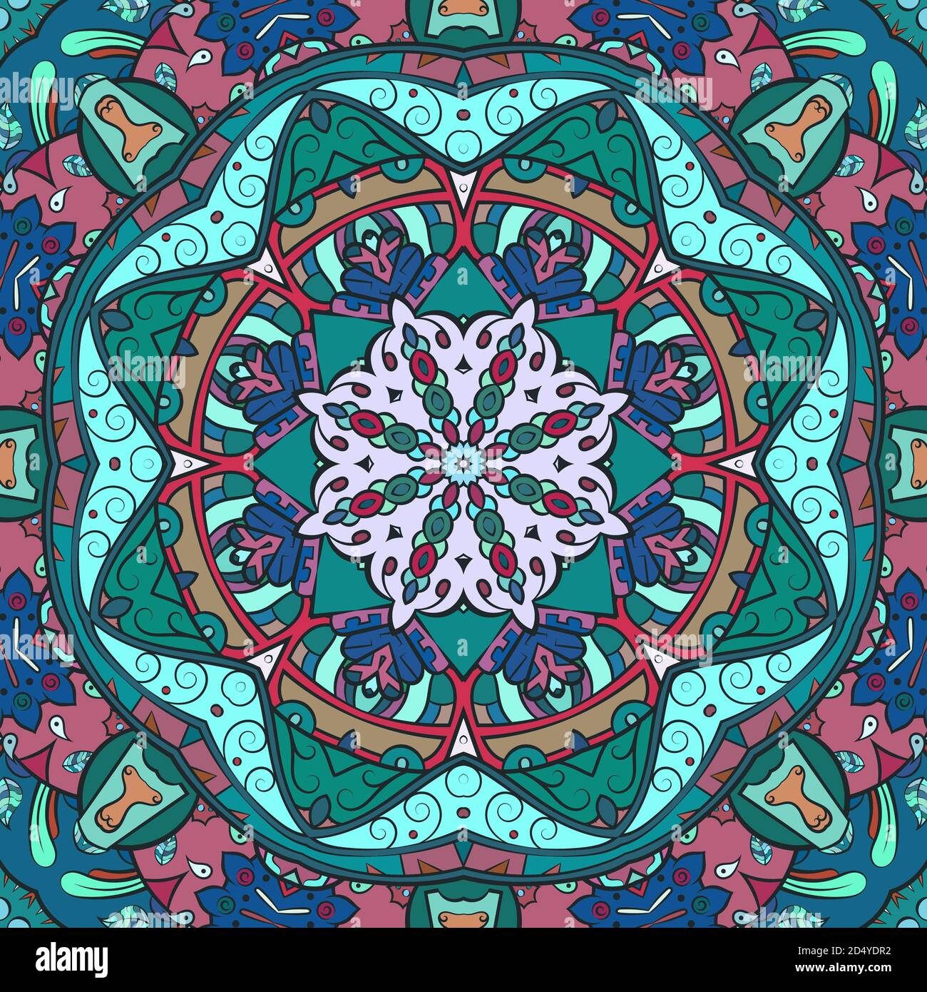 Seamless tracery tile mehndi design Stock Vector