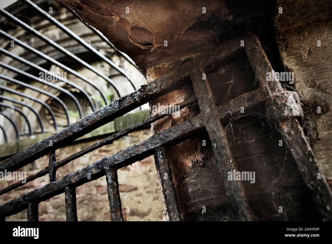 Old iron gates in Greyfriars Kirkyard, Edinburgh, Scotland. Stock Photo
