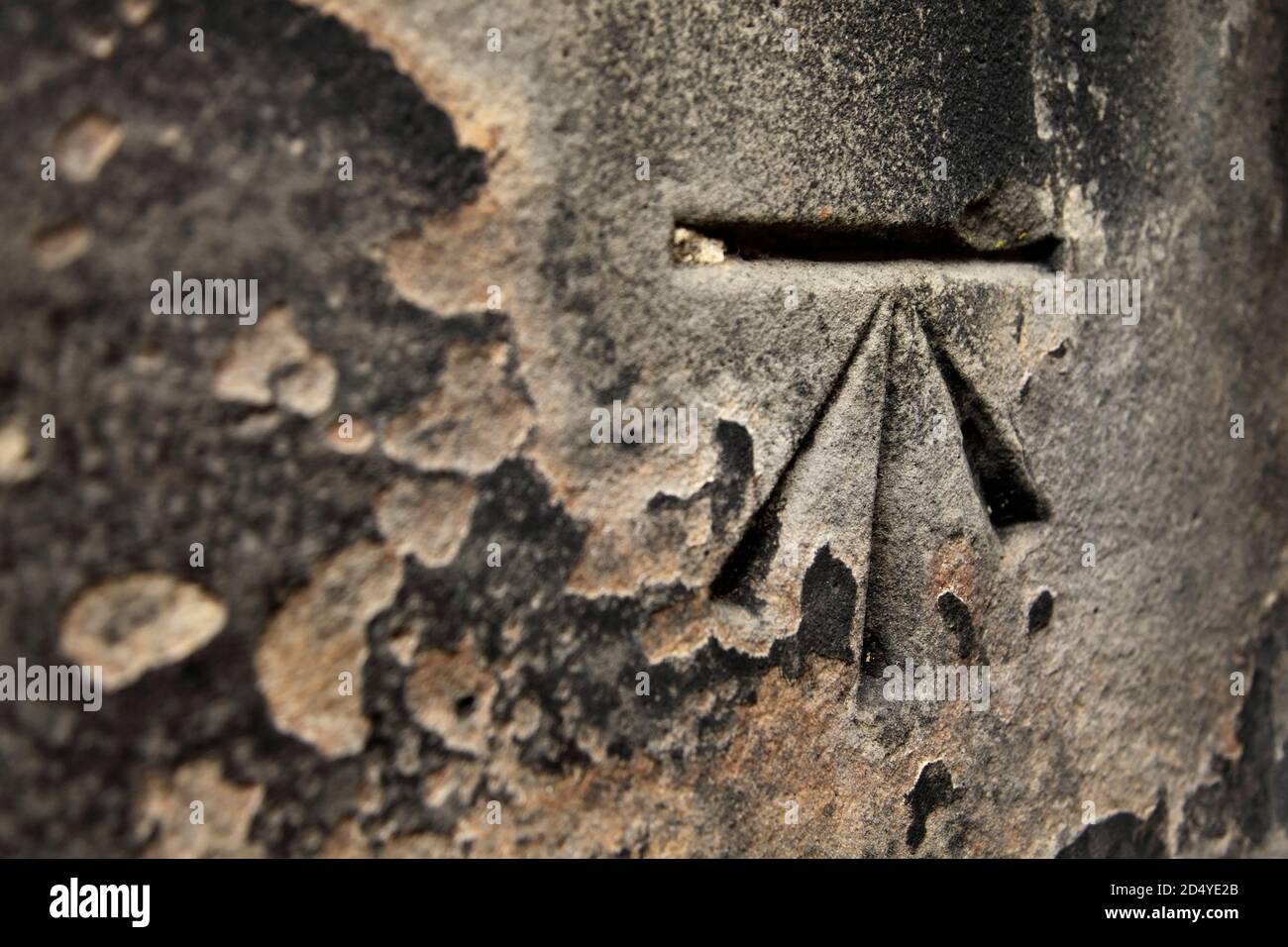 Ordnance Bench Mark indicating height above sea level on side of old