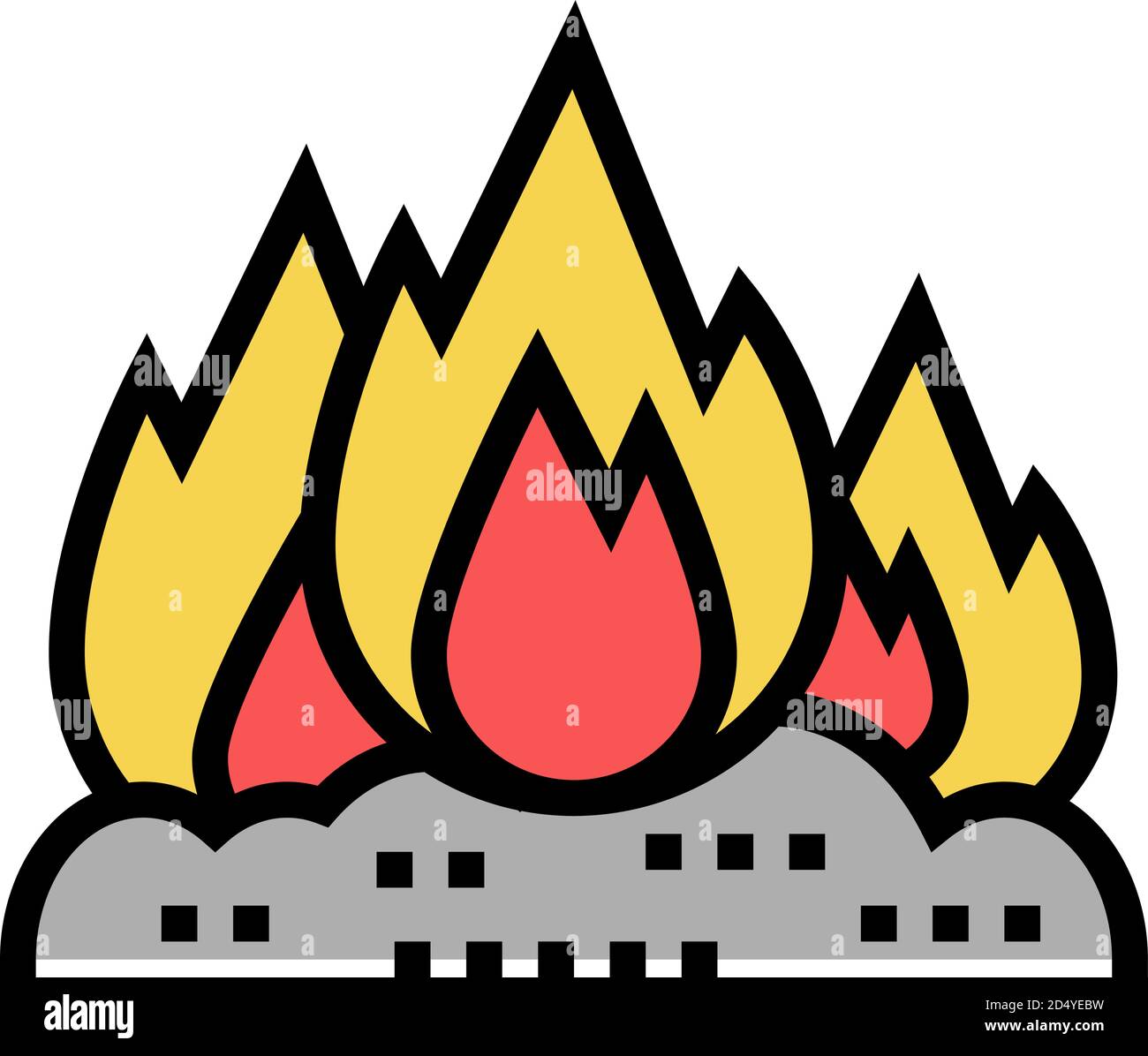 burning carbage color icon vector illustration Stock Vector Image & Art ...