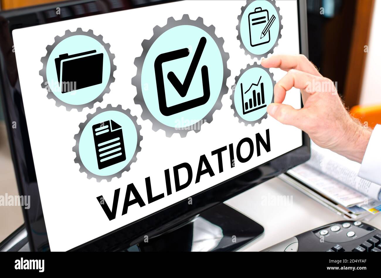 Validation concept shown on a computer screen Stock Photo - Alamy