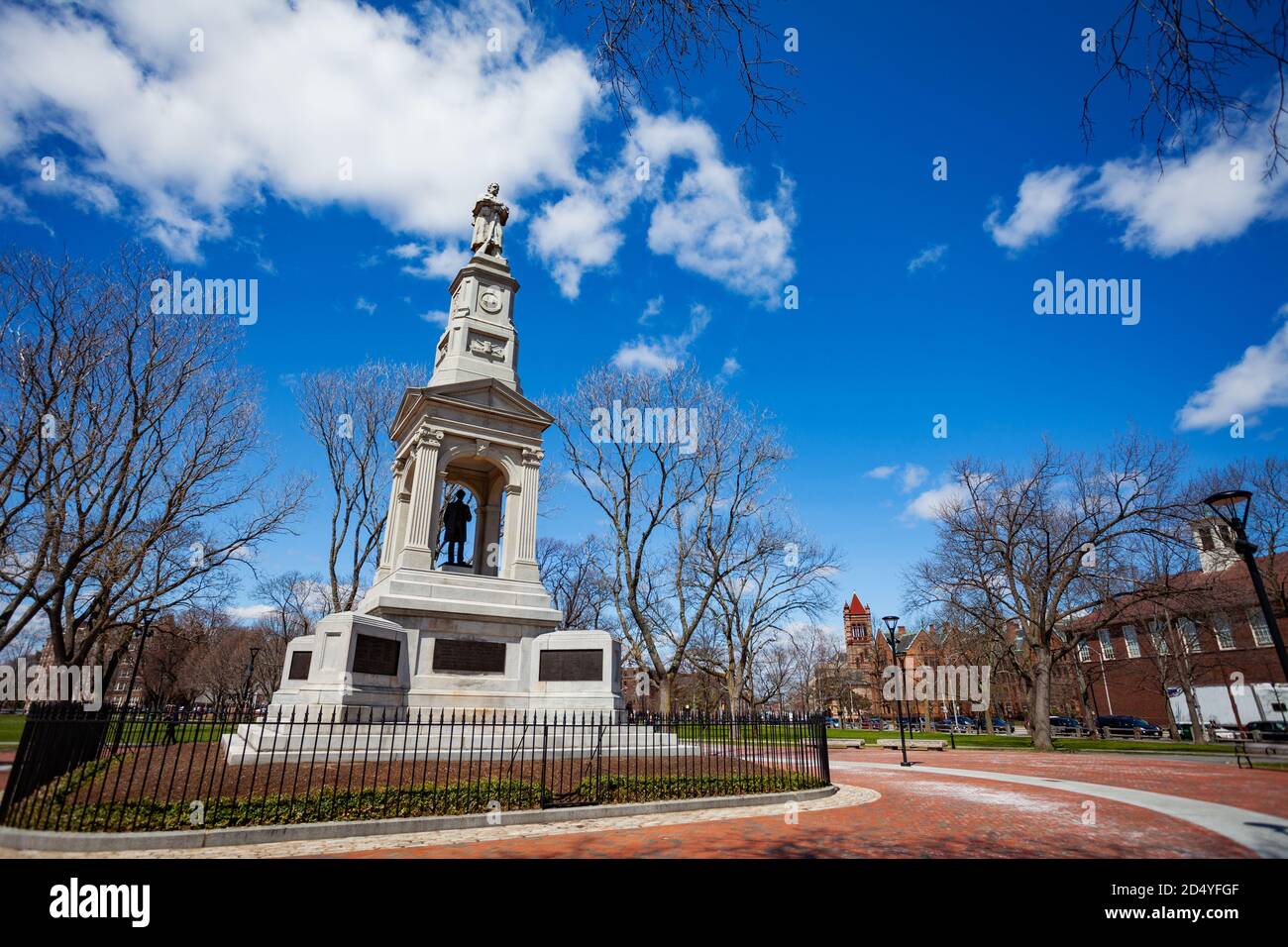 Civil War Monument view in Cambridge Massachusetts, USA Stock Photo