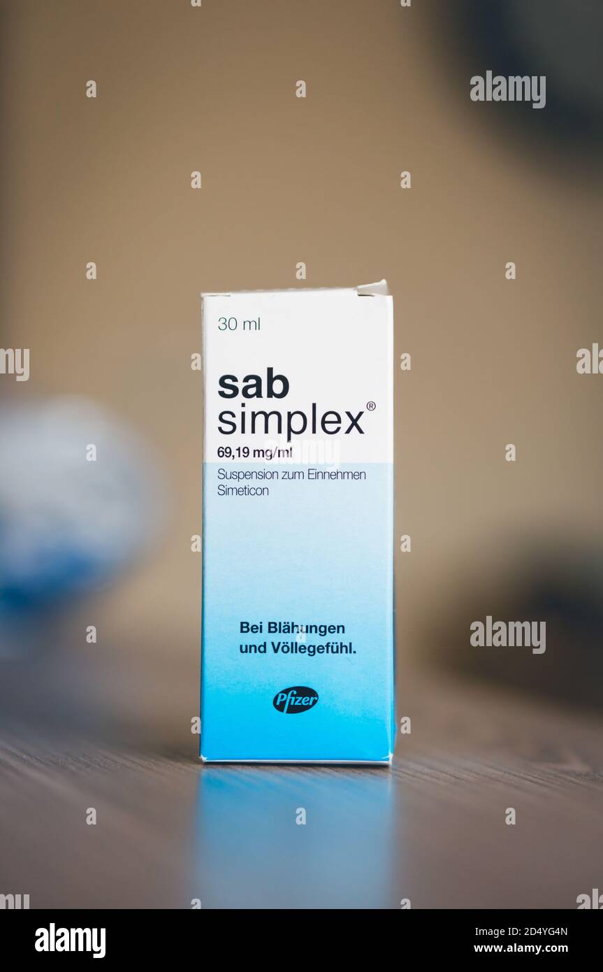 POZNAN POLAND Aug 21 2017 German Sab Simplex medicine drops