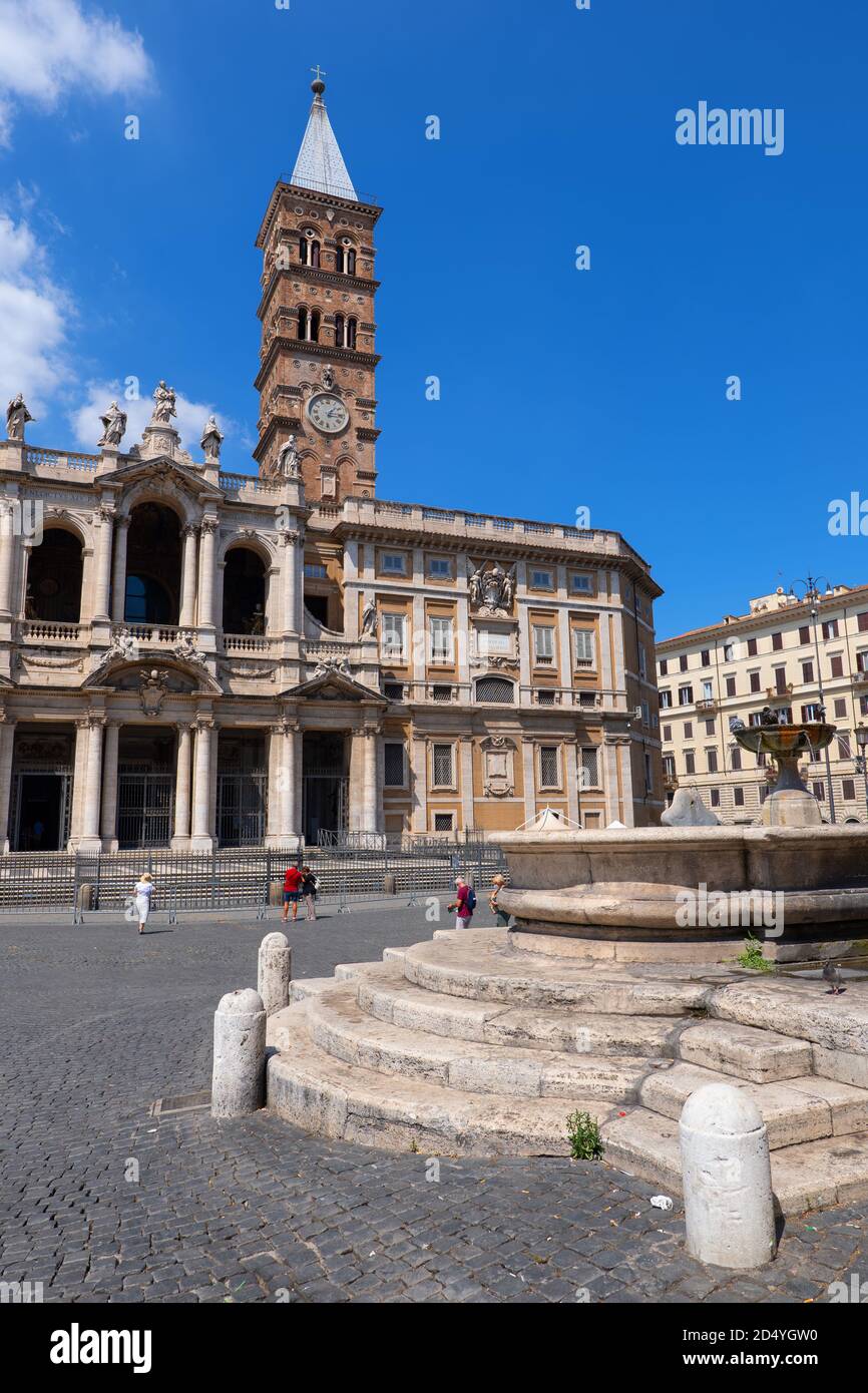 Santa Maria Maggiore Basilica in city of Rome, Italy, Catholic Marian church, Papal major basilica. Stock Photo