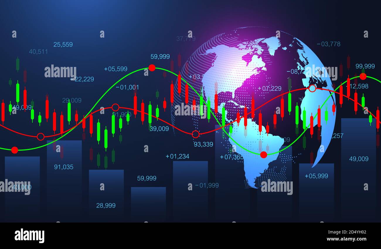 Stock market or forex trading graph in futuristic concept for financial