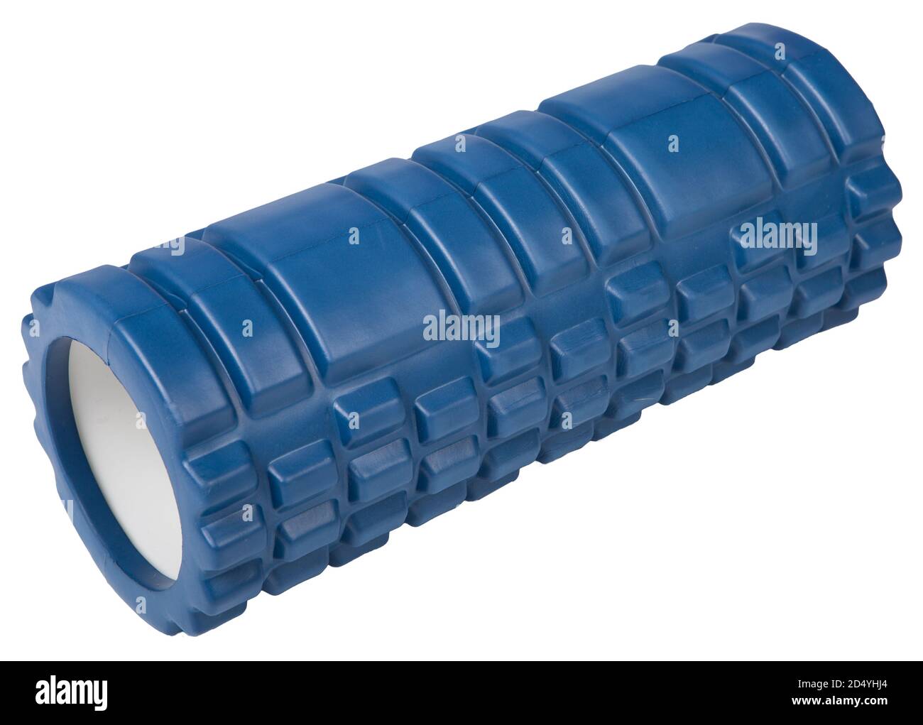 Home exercise equipment foam roller, blue Stock Photo Alamy