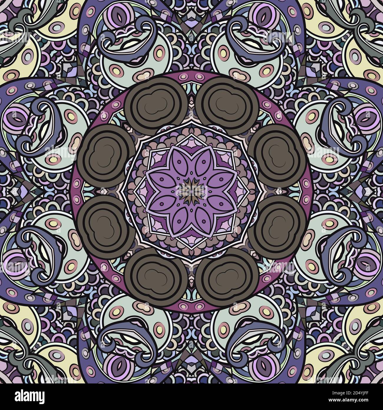 Seamless tracery tile mehndi design Stock Vector