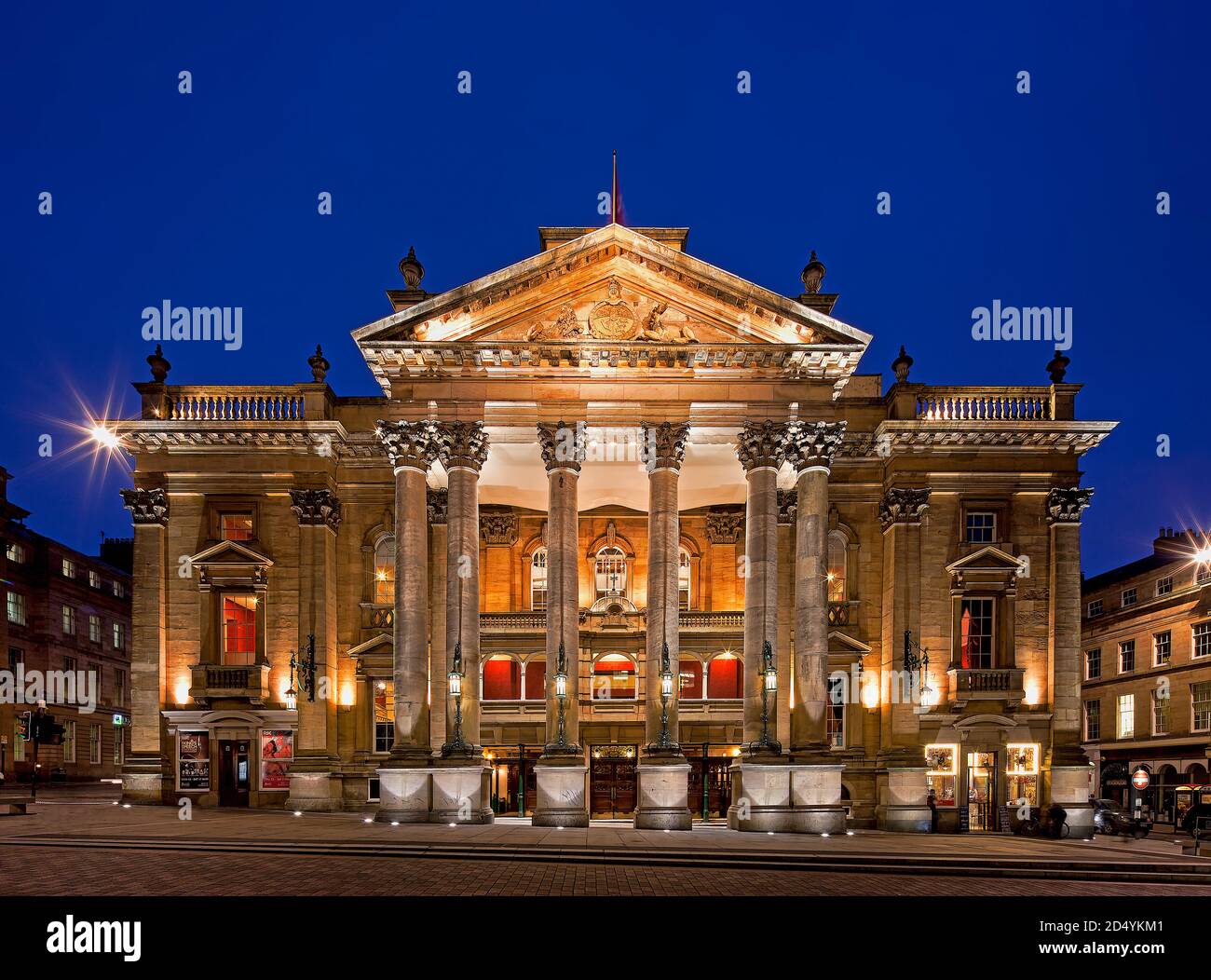 external view at dusk of Newcastle theatre royal, Newcastle upon Tyne, England, United Kingdom Stock Photo
