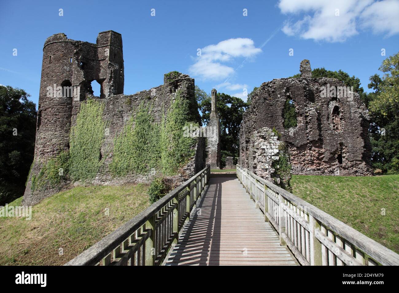 Grosmont Castle in the village of Grosmont, Monmouthshire, Wales, was built by William FitzOsbern in the 13th.Century. Stock Photo