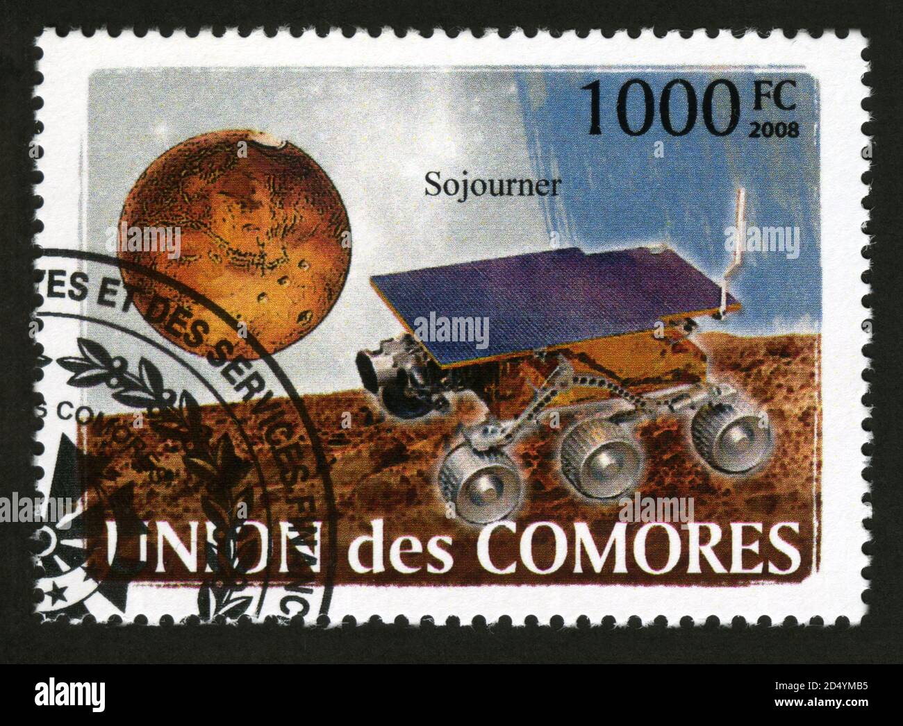 Stamp print in Comoros, Union of Comoros,2008,Space  flights,space stations Sojourner Stock Photo