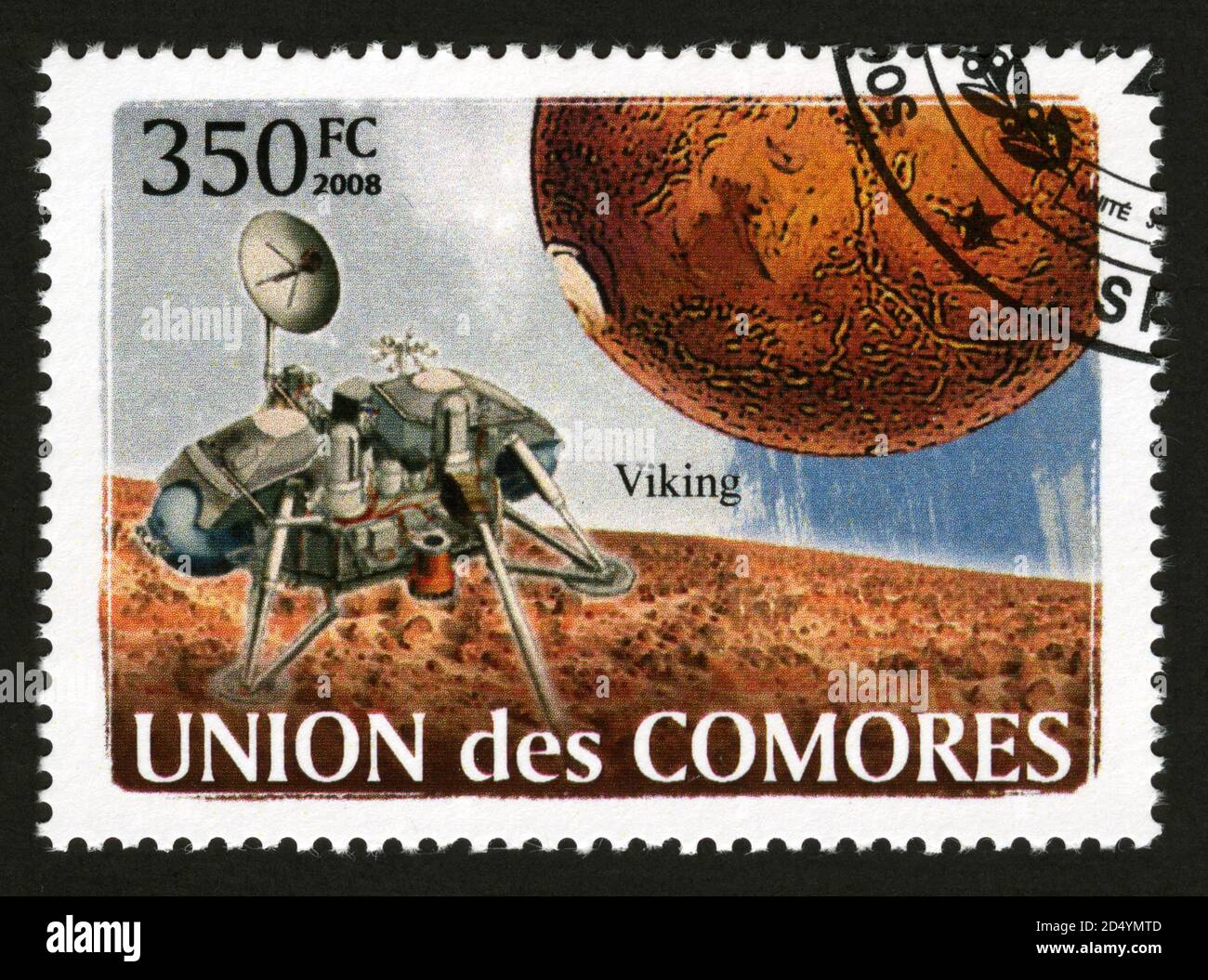 Stamp print in Comoros, Union of Comoros,2008,Space  flights,space stations Viking Stock Photo