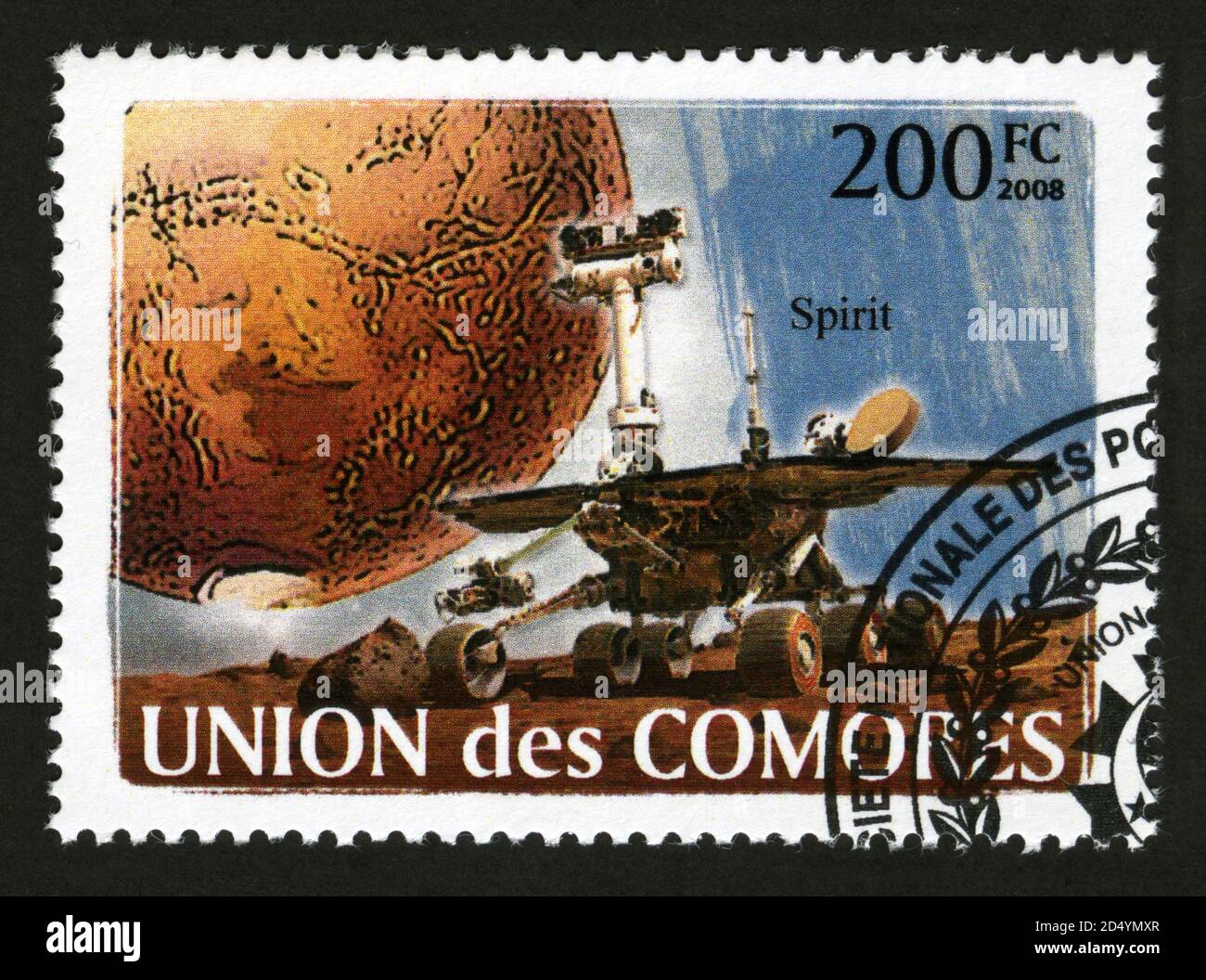 Stamp print in Comoros, Union of Comoros,2008,Space  flights,space stations Spirit Stock Photo