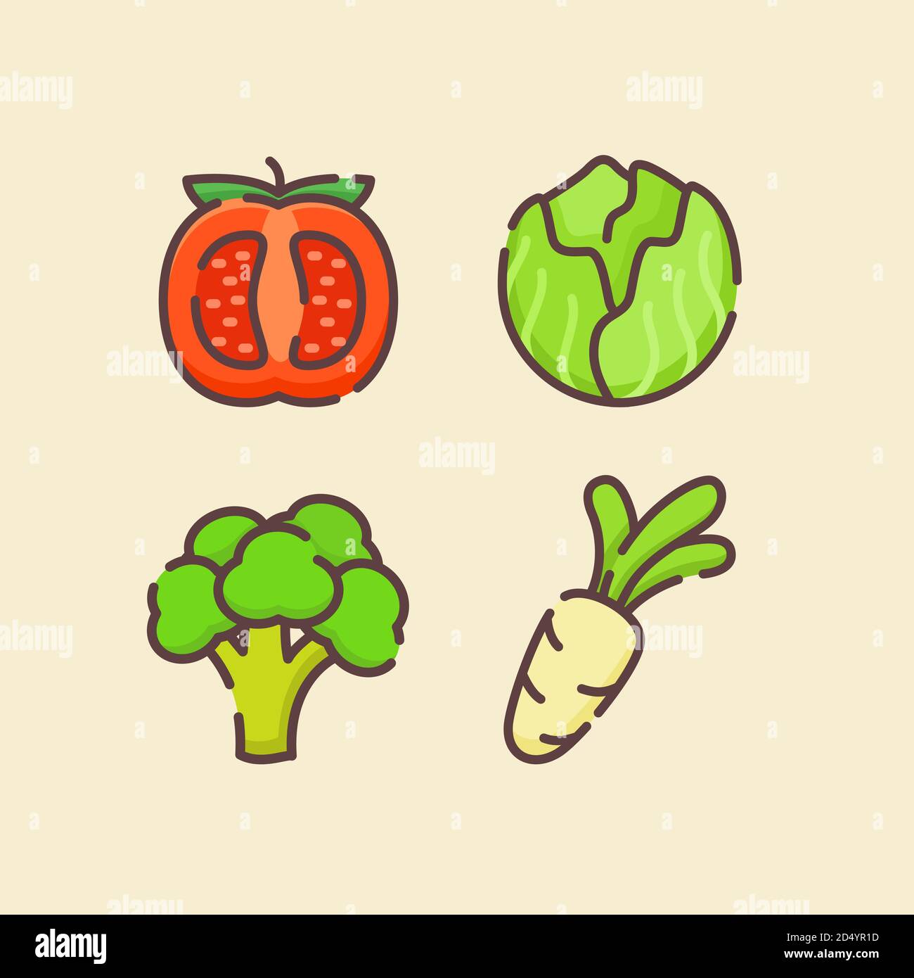 Vegetables line color icon Stock Vector Images - Alamy