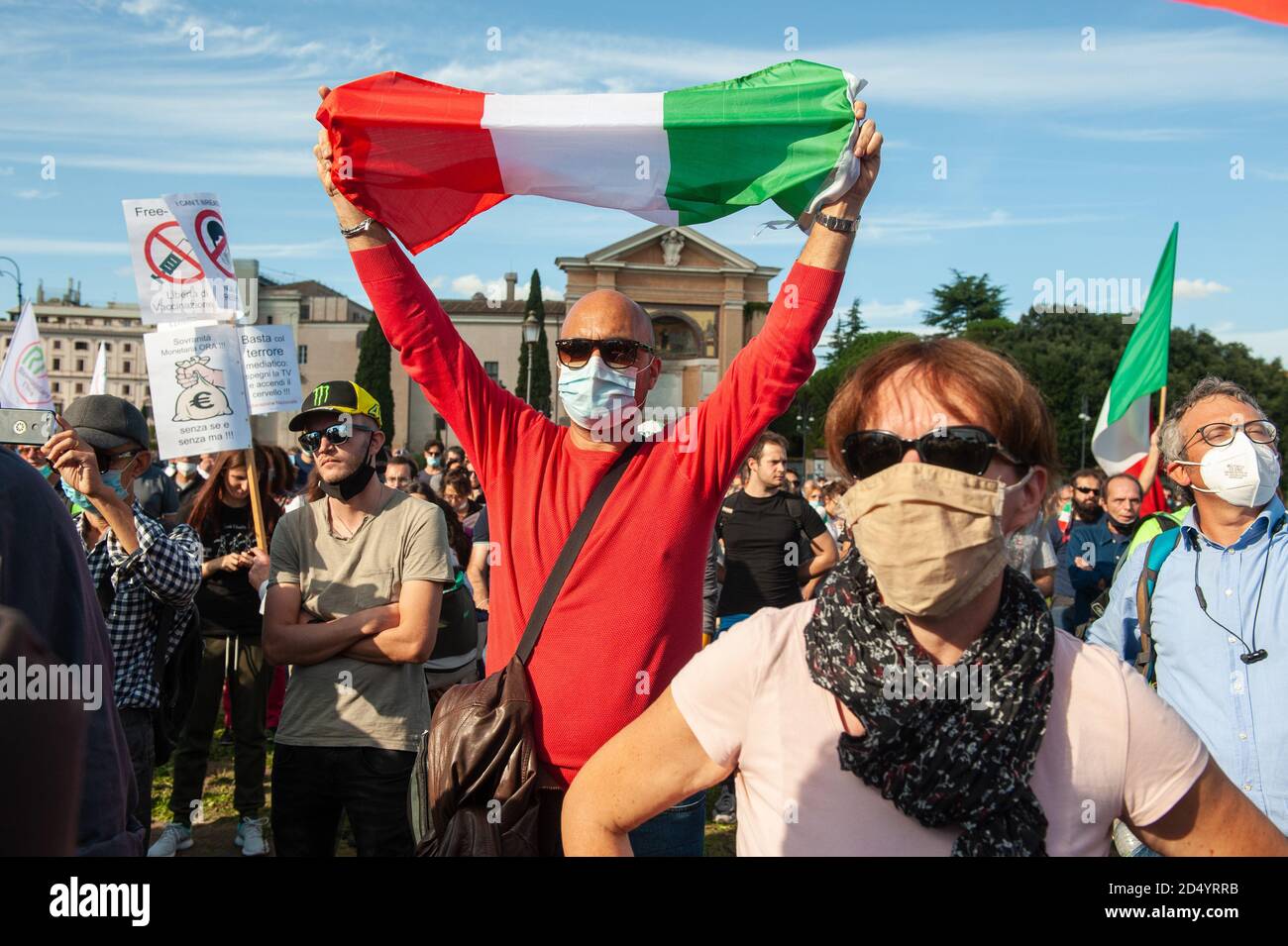 Rome, Italy 10/10/2020: Liberation March, Piazza San Giovanni. © Andrea ...