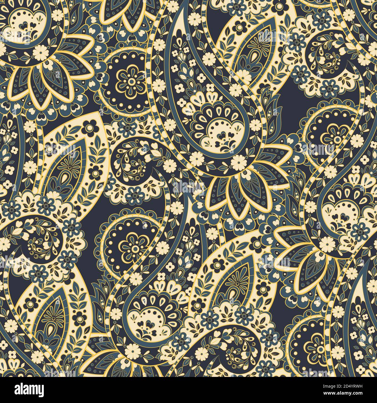 Seamless Paisley pattern. Floral vector illustration Stock Vector Image ...