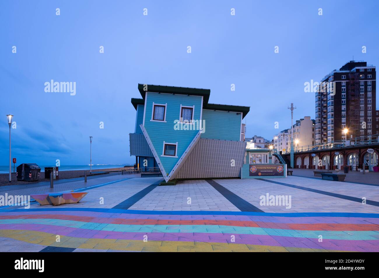 Upside Down House on Brighton seafront. Brighton, East Sussex, England, UK Stock Photo