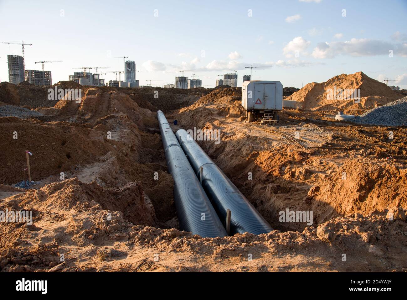 Cast iron sewer pipes for laying an external sewage system at a