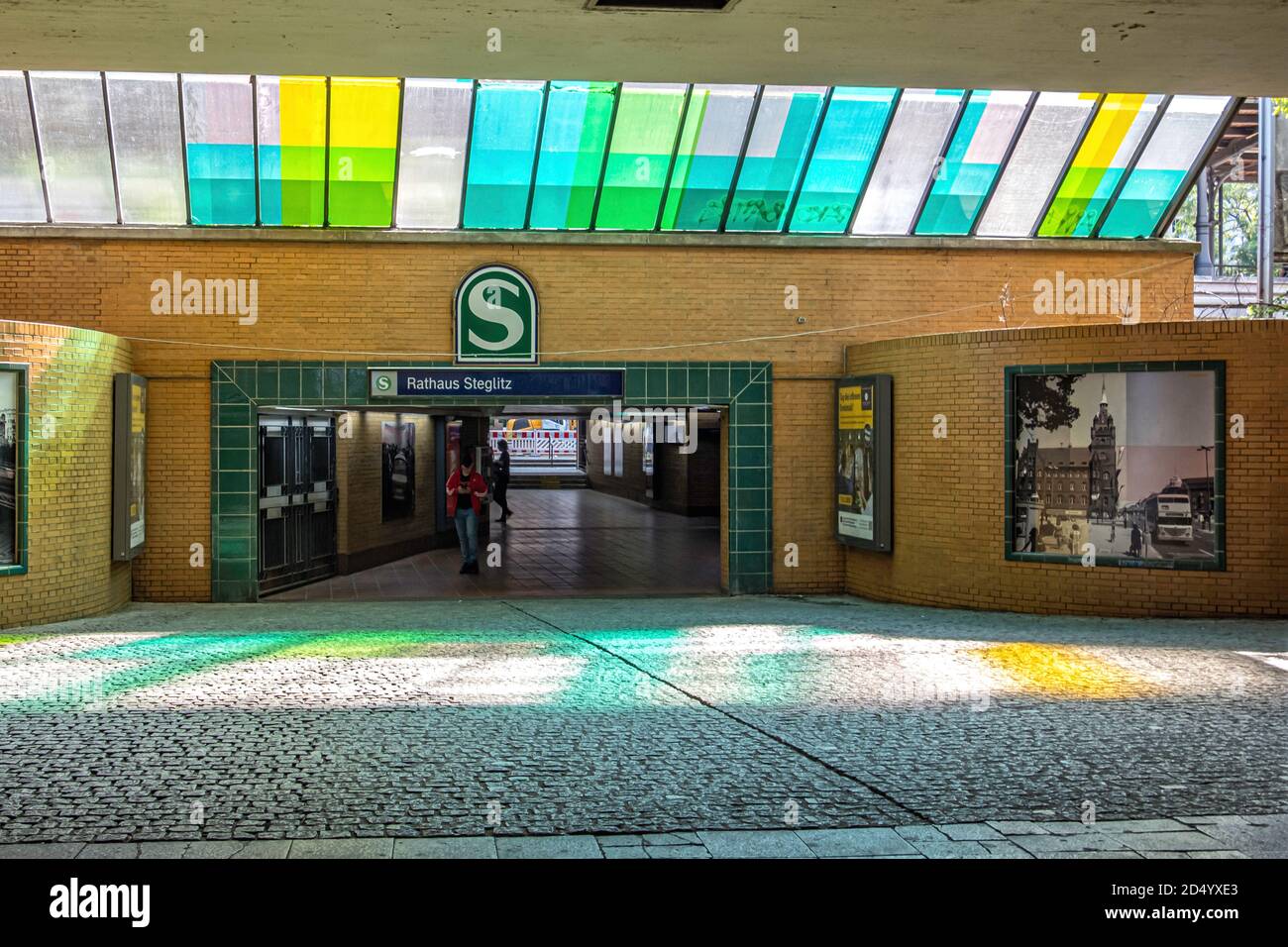 Rathaus Steglitz S-bahn station entrance on the S1 line that runs between Wannsee & Oranienberg. Part of the Commuter network In Steglitz,Berlin, Stock Photo
