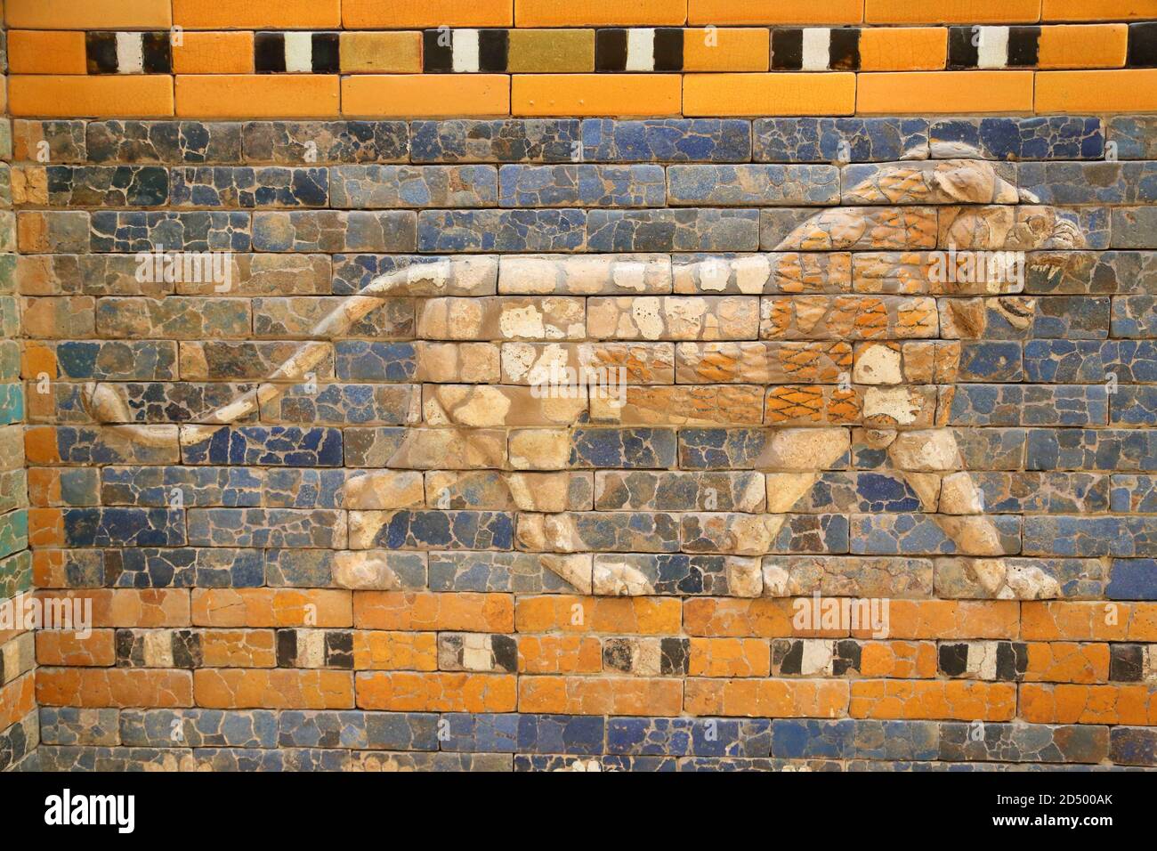 Lion, detail of the Ishtar Gate, Pergamon Museum, Berlin, Germany Stock Photo