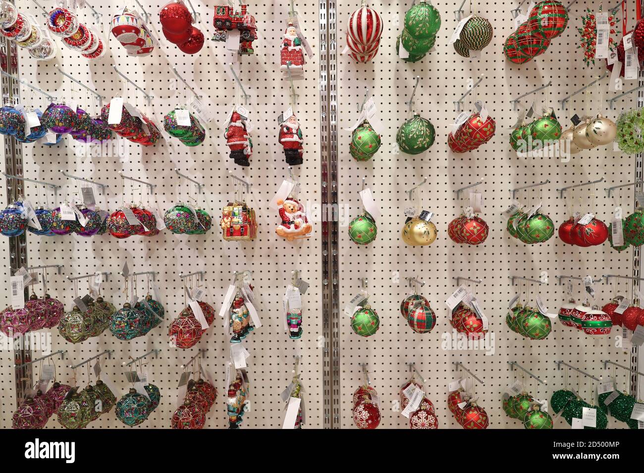 Christmas Tree decorations on display at the launch of the Selfridges