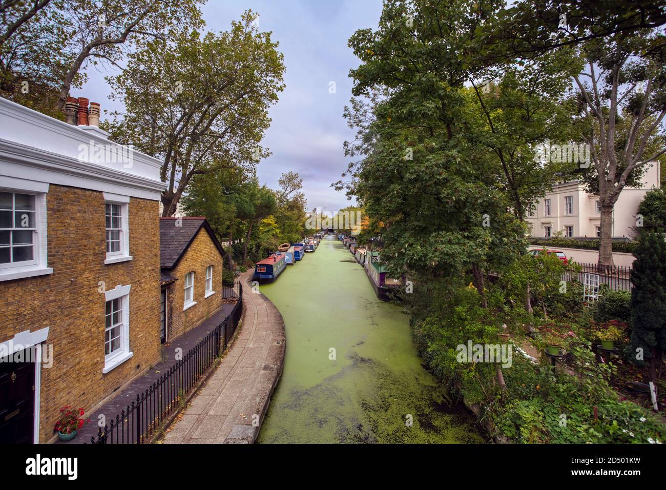 Autumn Image of Little Venice Canal in Maida Vale, North West London Stock Photo