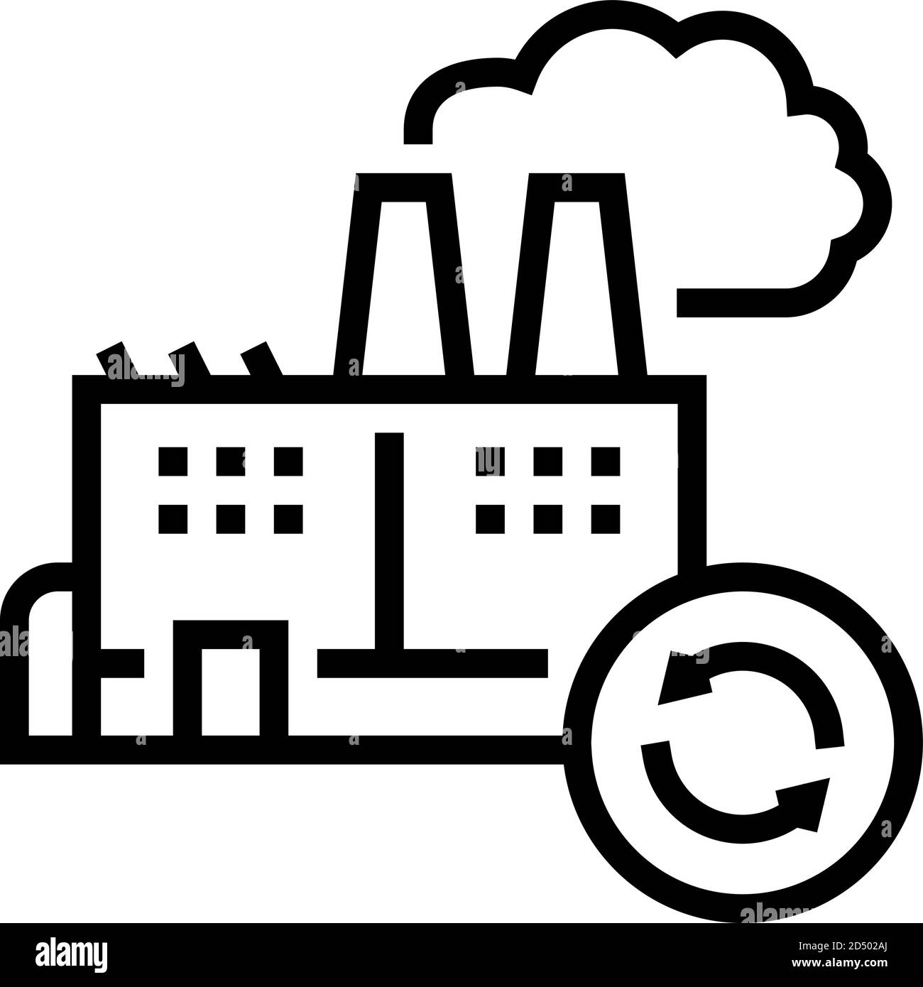 garbege recycling factory line icon vector illustration Stock Vector ...