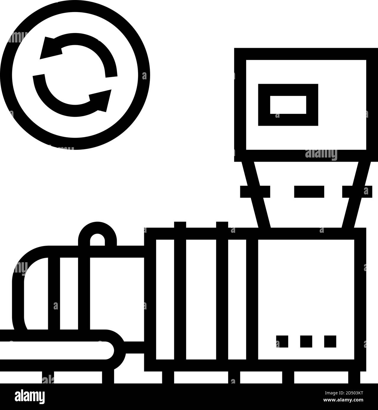 garbage recycling machine line icon vector illustration Stock Vector ...
