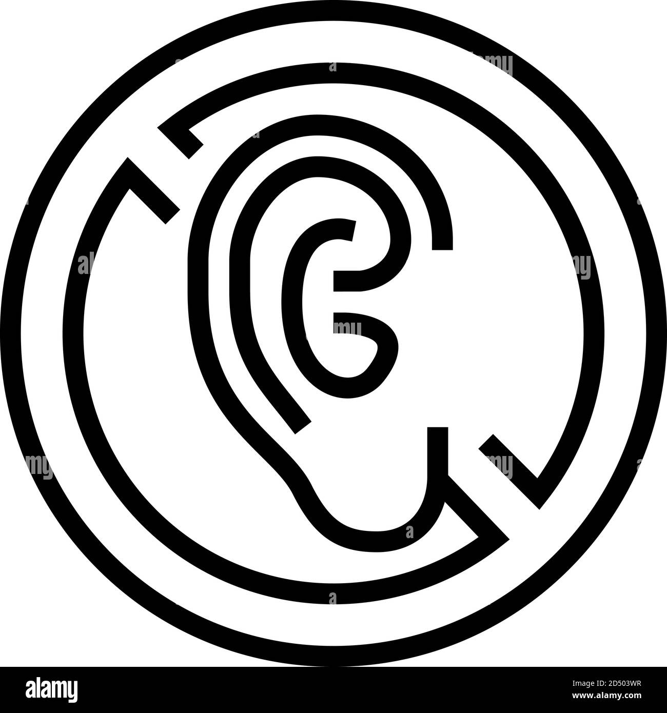 deaf sign line icon vector illustration Stock Vector