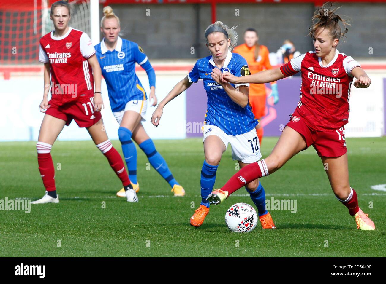 CRAWLEY, ENGLAND - OCTOBER 11: Lia Walti of Arsenal holds of Dennis  O'Sullivan of Brighton and Hove Albion WFC during Barclays FA Women Super  League Stock Photo - Alamy