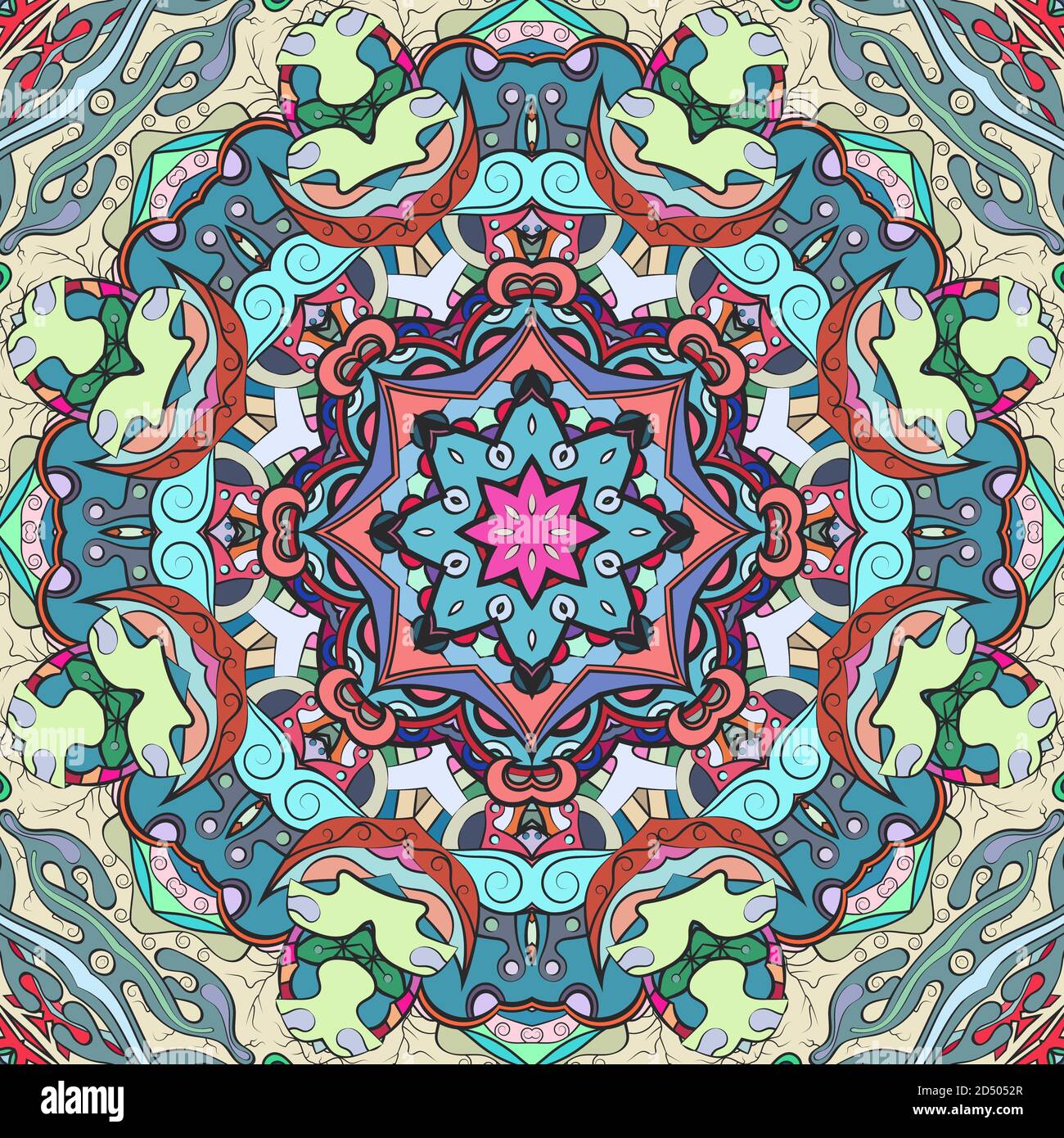 Seamless tracery tile mehndi design Stock Vector