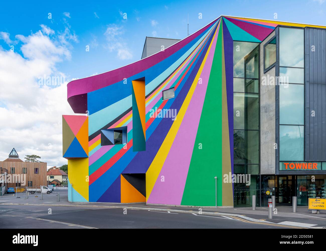 Towner Art Gallery in Eastbourne. The building is covered in a