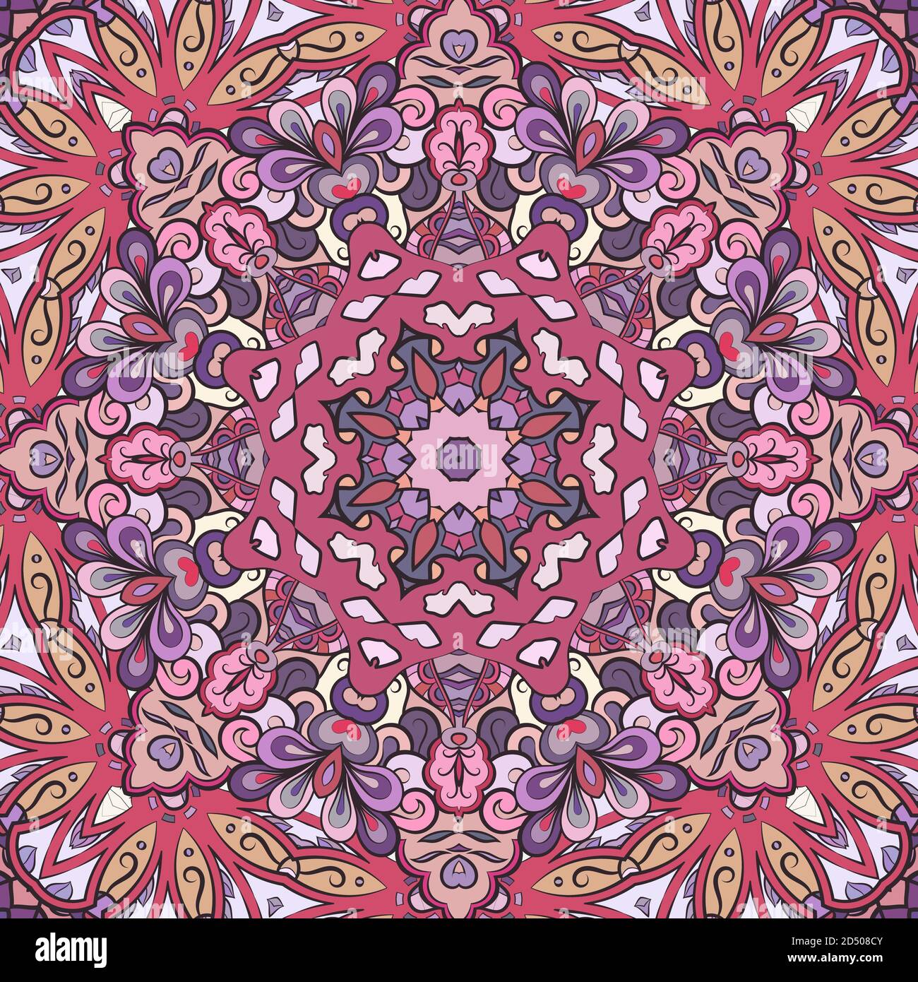 Seamless tracery tile mehndi design Stock Vector