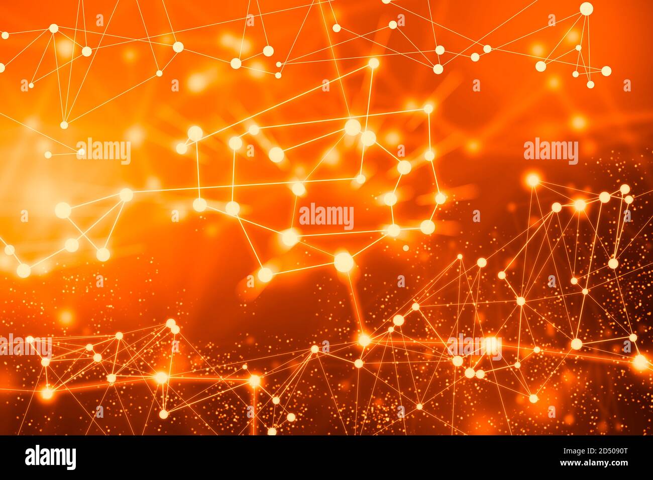 Connection technologies backdrop. Wireless concept. 3D Rendering. Abstract connected dots. Stock Photo