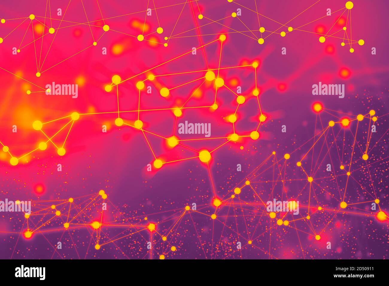 Connection technologies backdrop. Wireless concept. 3D Rendering. Abstract connected dots. Stock Photo