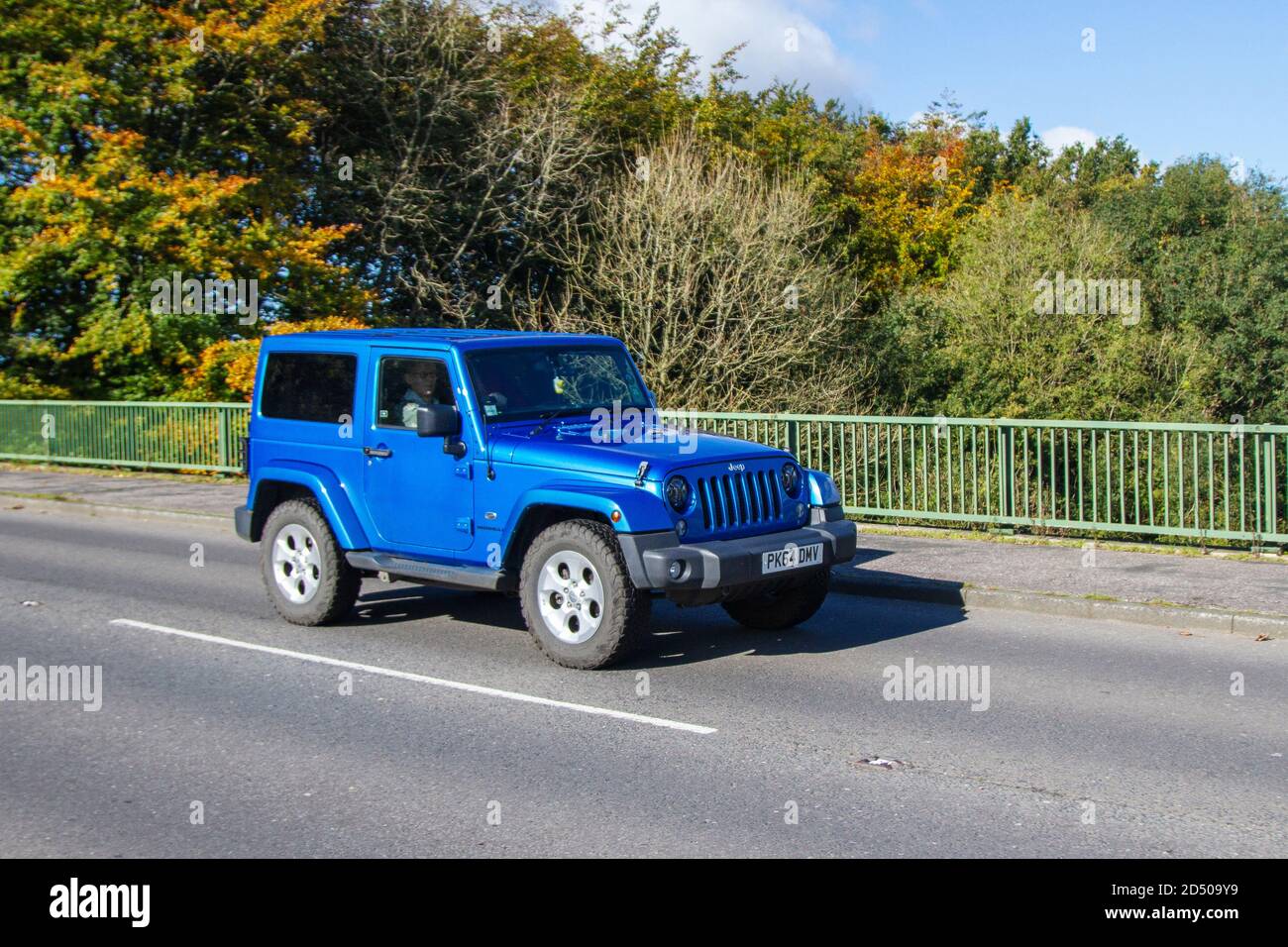 2014 Jeep Wrangler  CRD Overland 2dr Auto. 2 door Automatic Diesel SUV;  Vehicular traffic, moving
