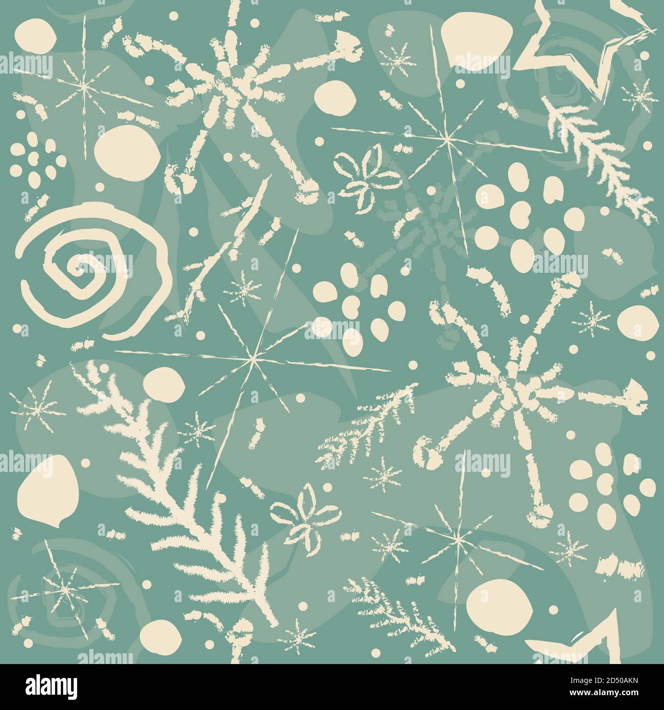 Cute Hand Drawn Winter Pattern. Seamless Pattern. Vector Illustration ...