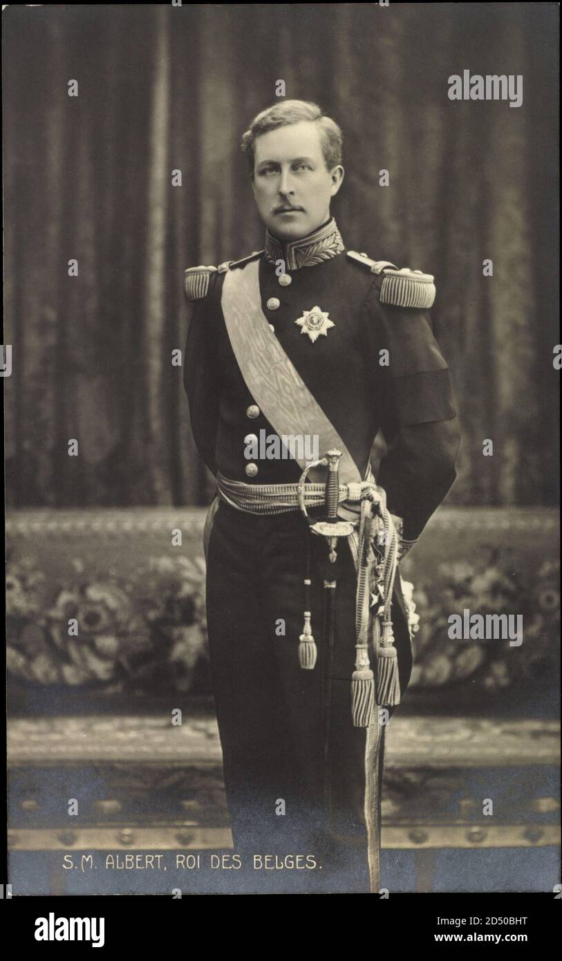 König Albert von Belgien, Uniform, Säbel, Standbild | usage worldwide ...