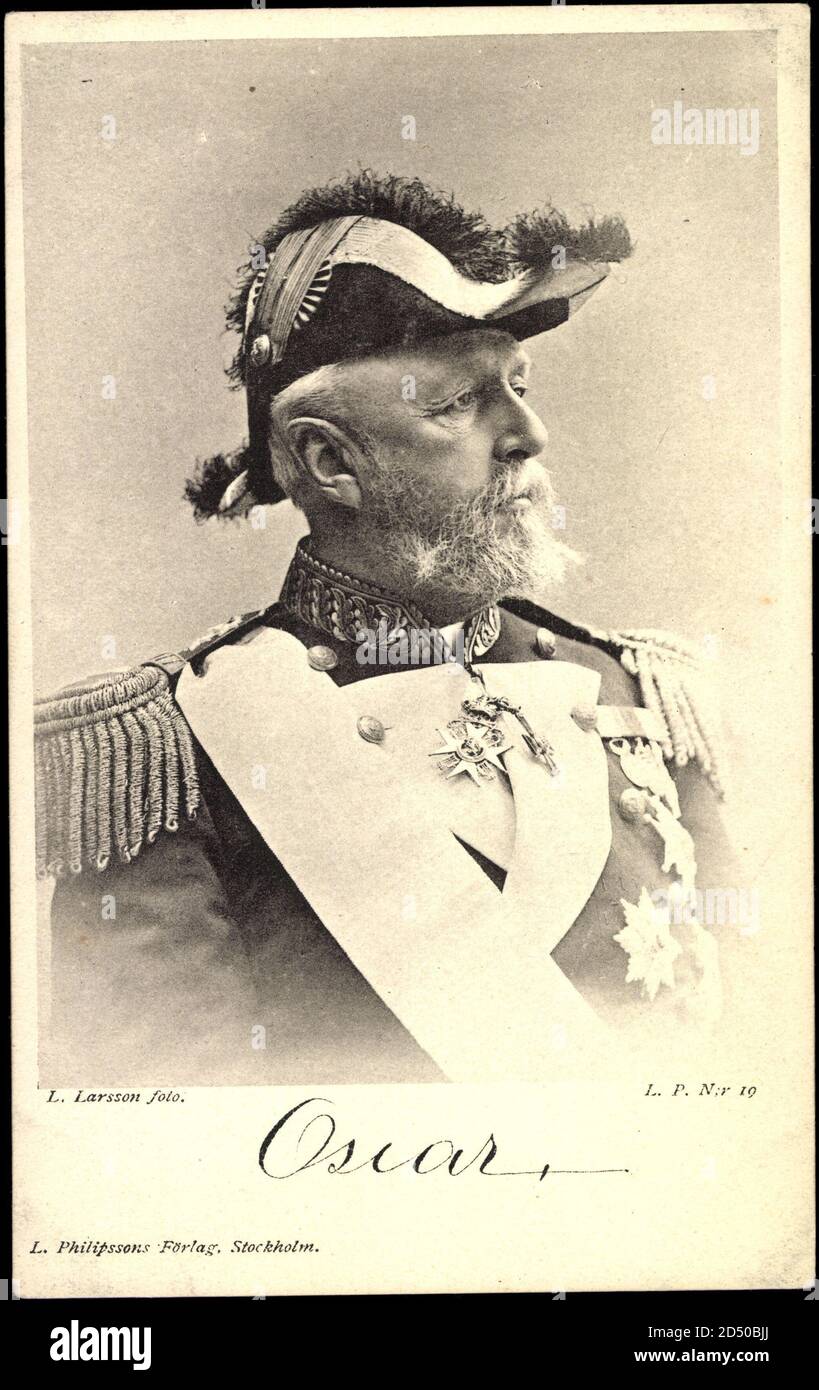 König Oskar II von Schweden und Norwegen mit Hut usage worldwide