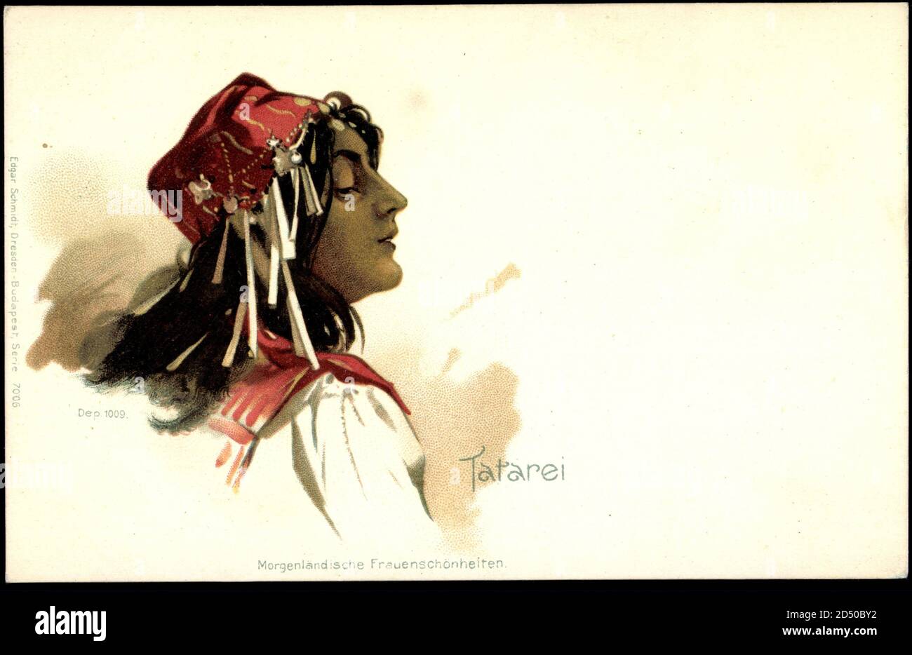 Tatarei, Morgenländische Frauenschönheiten, Kopfbedeckung mit Verzierung | usage worldwide Stock Photo
