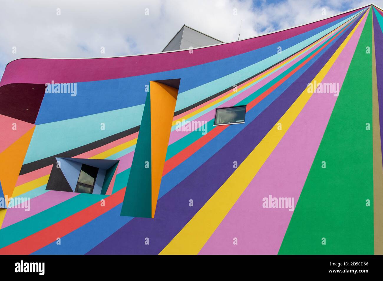 Colourful wall at the Towner Eastbourne contemporary art museum