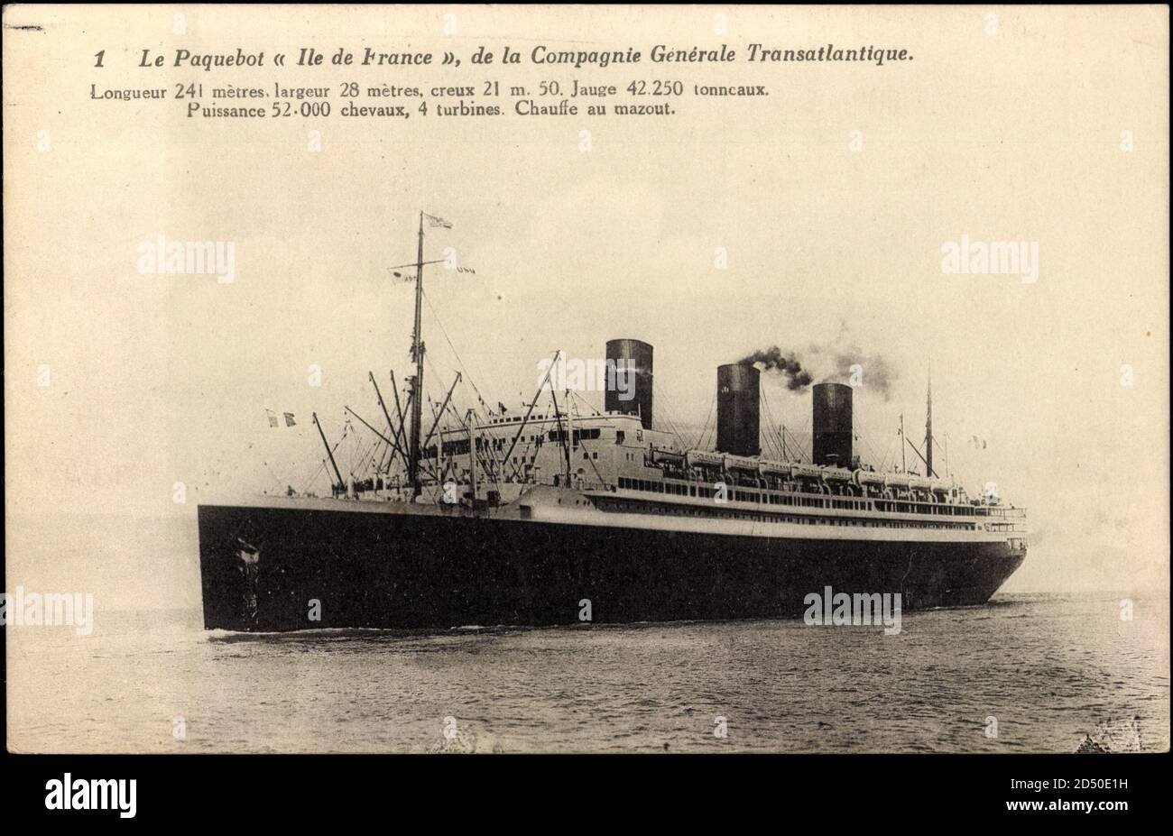 Blick auf den Dampfer Ile de France der CGT | usage worldwide Stock Photo