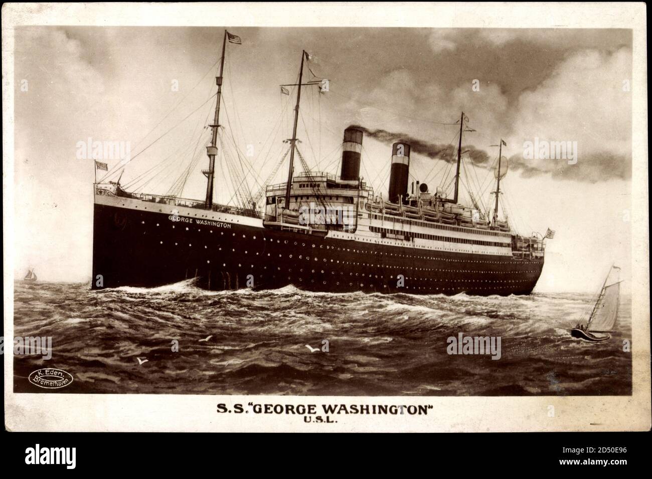 Dampfer SS George Washington der USL auf See | usage worldwide Stock Photo  - Alamy