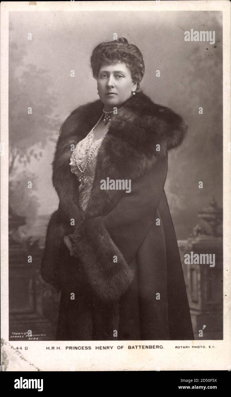 H.R.H. Princess Henry of Battenberg, Pelzmantel | usage worldwide Stock Photo