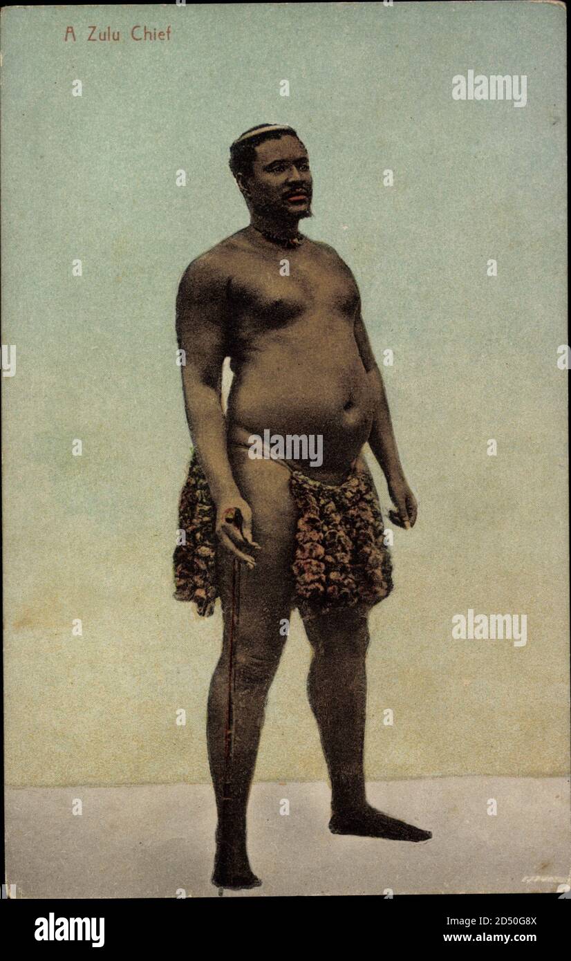 A Zulu Chief, Afrikaner, Stammeshäuptling, Dicker Bauch, Großer Mann |  usage worldwide Stock Photo - Alamy