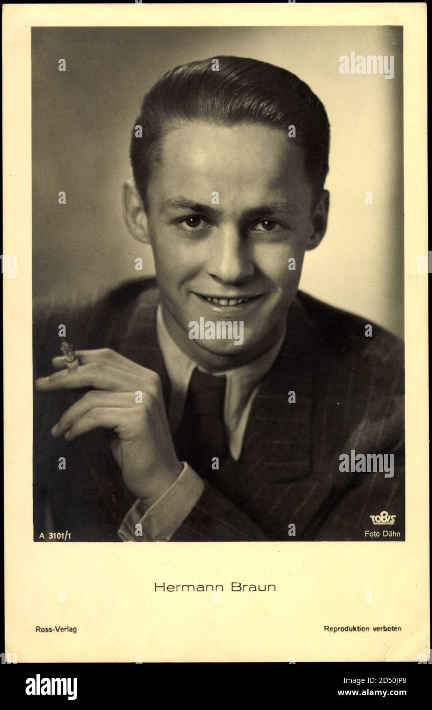 Schauspieler Hermann Braun, Ross A 3101 1, Zigarette | usage worldwide  Stock Photo - Alamy
