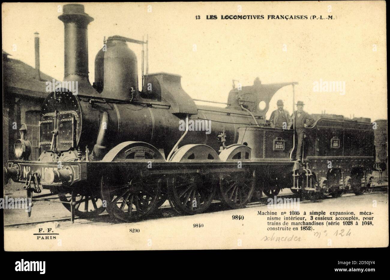 Locomotives Francaises, P.L.M, Machine No 1035 | usage worldwide Stock Photo