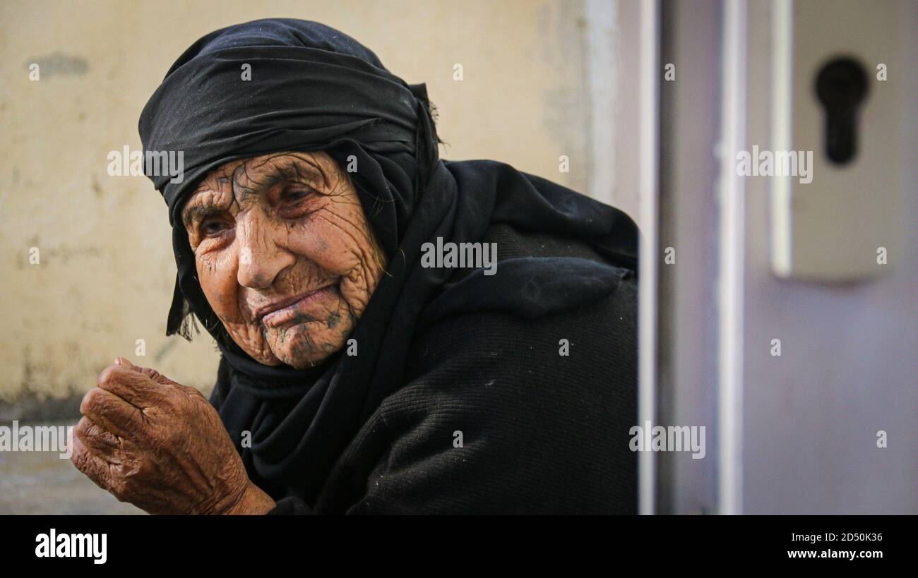 Elderly people with signs of fatigue on their faces, elderly waiting in the hospital Stock Photo