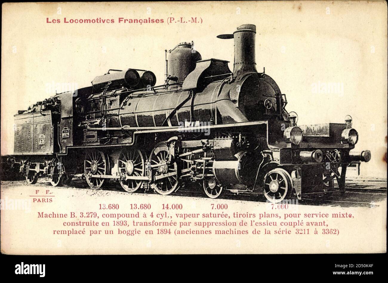 Locomotives Francaises, P.L.M, Machine B 3279 | usage worldwide Stock Photo