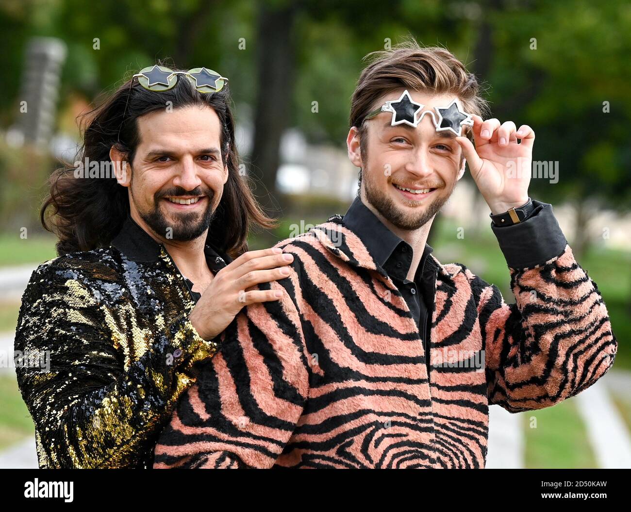 Berlin, Germany. 12th Oct, 2020. The magicians Siegfried (r) and Joy at a  press event for their new magic show "Siegfried & Joy. Let Vegas! Die  Zaubershow" in the Tipi - The