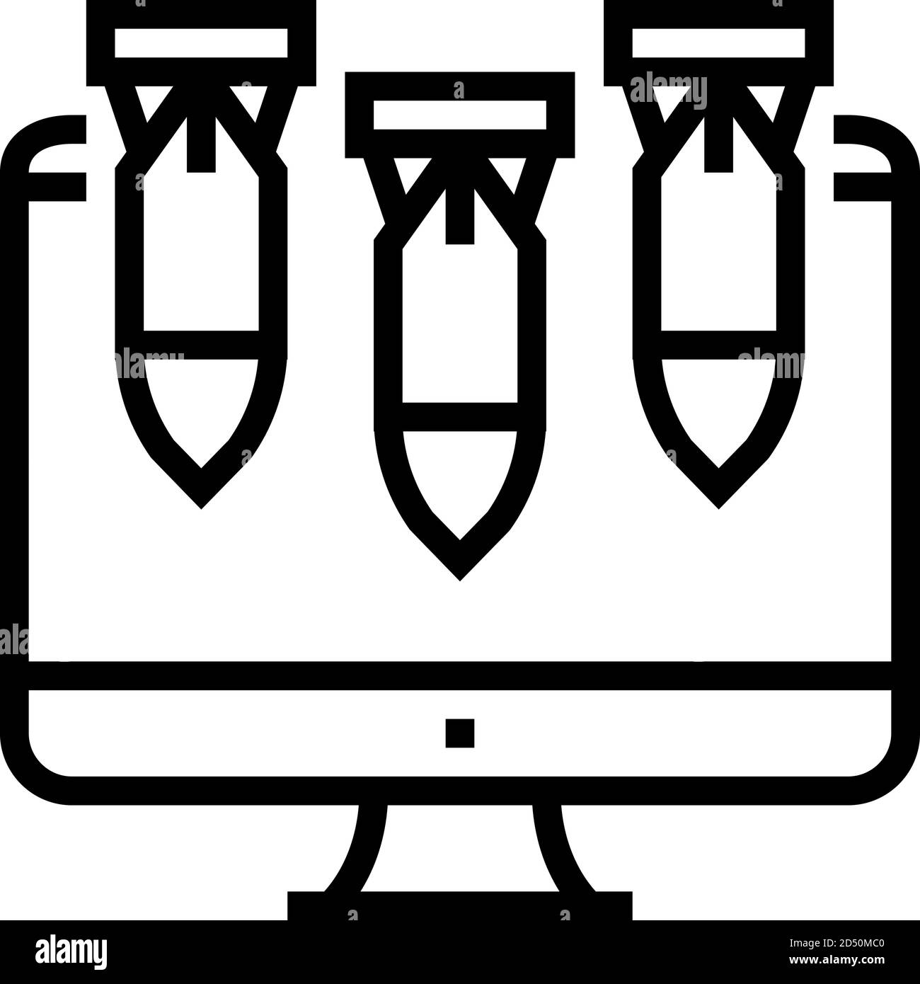 computer attack line icon vector illustration Stock Vector Image & Art ...